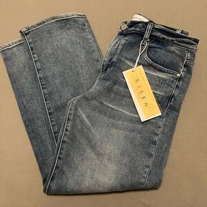 Risen Jeans Womens 9 29 Medium Wash Denim Straight Leg High Rise RDP 5371 NWT